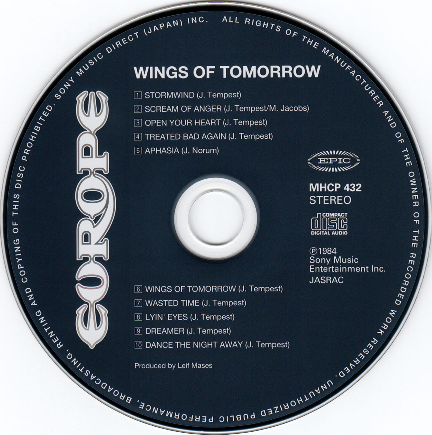 Europe  Wings Of Tomorrow : CD JPN